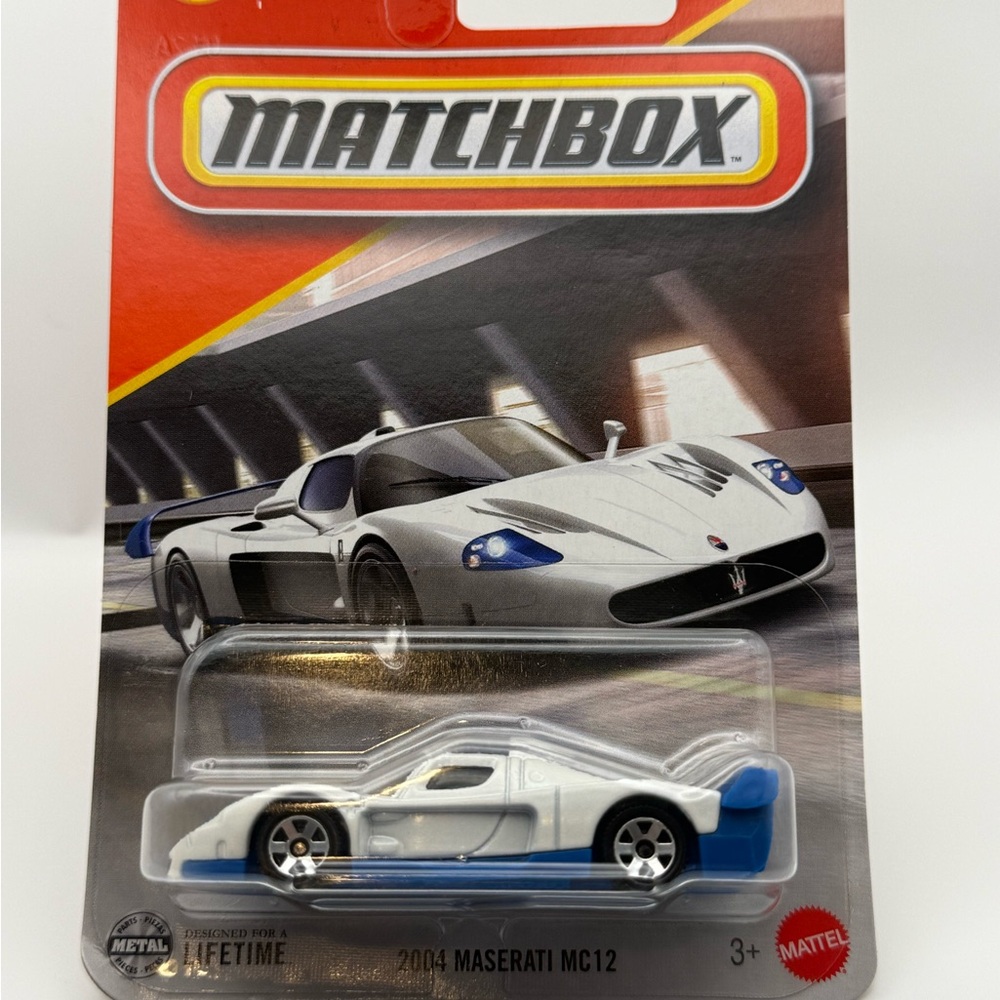 Matchbox Maserati MC12 Toy Car - White and Blue
